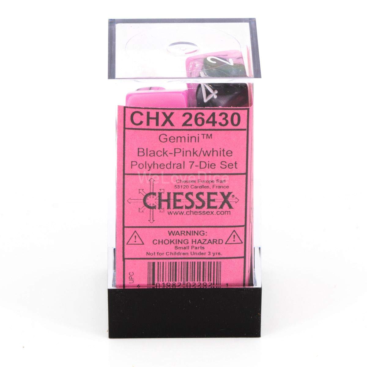 Amazon.com: Chessex GeminiT Polyhedral 7-Die Set, Black/Pink/White